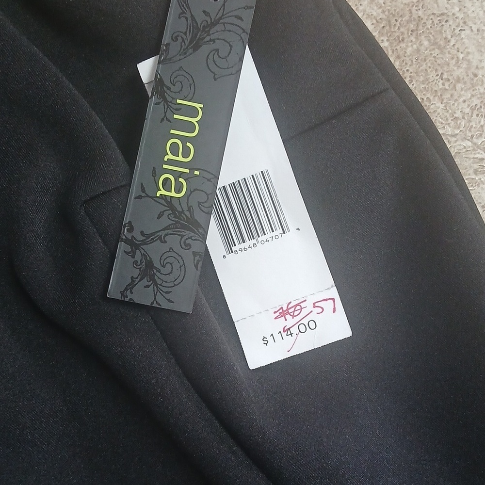 NWT Maia Black Feather-Hem Sleeveless Dress Size 8 - Picture 3 of 6